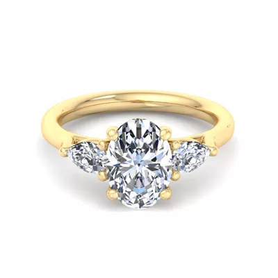 Alia Classic Pear Three-Stone Engagement Ring