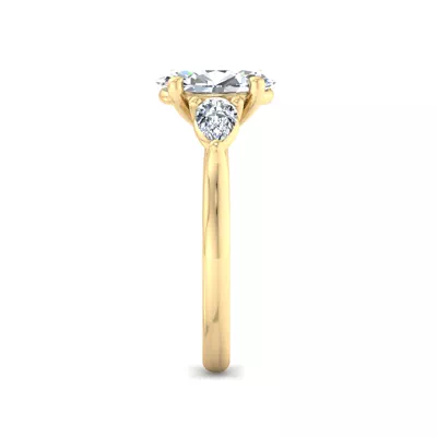 Alia Classic Pear Three-Stone Engagement Ring