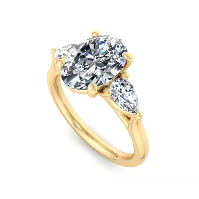 Alia Classic Pear Three-Stone Engagement Ring
