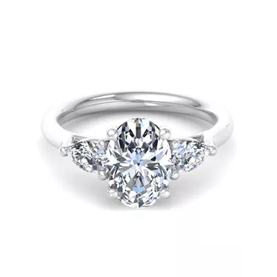 Alia Classic Pear Three-Stone Engagement Ring