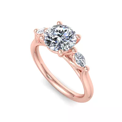 Ellis Three-Stone Marquise Engagement Ring