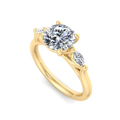 Ellis Three-Stone Marquise Engagement Ring