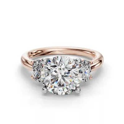 Valette Oval Three-Stone Engagement Ring
