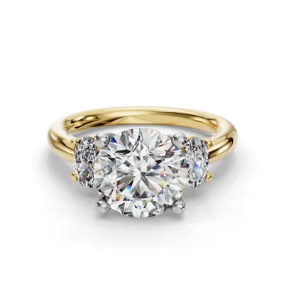 Valette Oval Three-Stone Engagement Ring