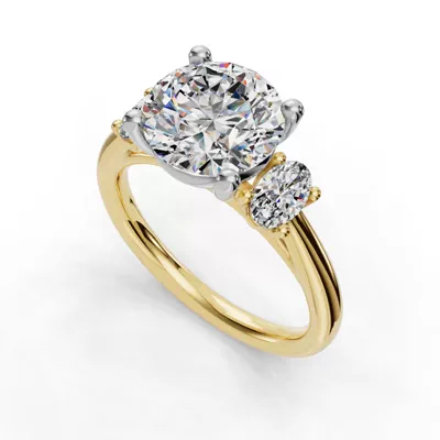 Valette Oval Three-Stone Engagement Ring