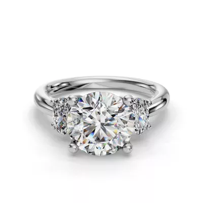 Valette Oval Three-Stone Engagement Ring