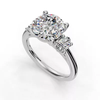 Valette Oval Three-Stone Engagement Ring