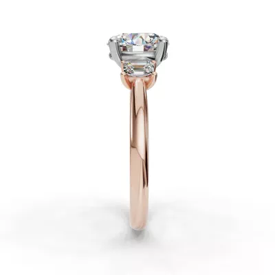 Valette Emerald Three-Stone Engagement Ring