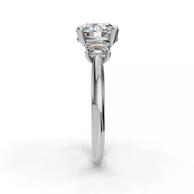 Valette Emerald Three-Stone Engagement Ring