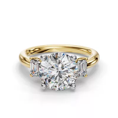 Valette Emerald Three-Stone Engagement Ring