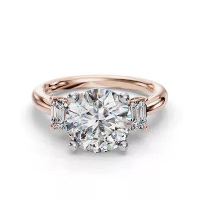 Valette Emerald Three-Stone Engagement Ring