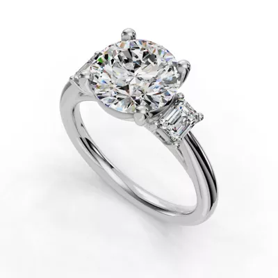 Valette Emerald Three-Stone Engagement Ring