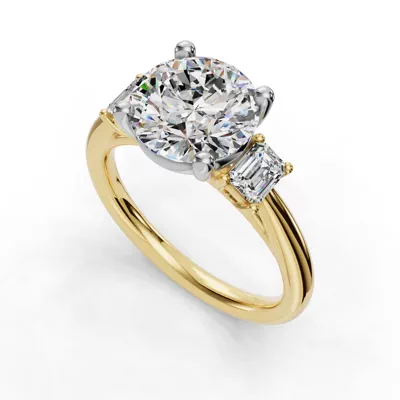Valette Emerald Three-Stone Engagement Ring