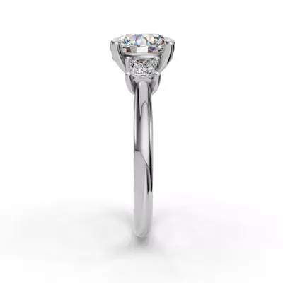 Valette Princess Three-Stone Engagement Ring