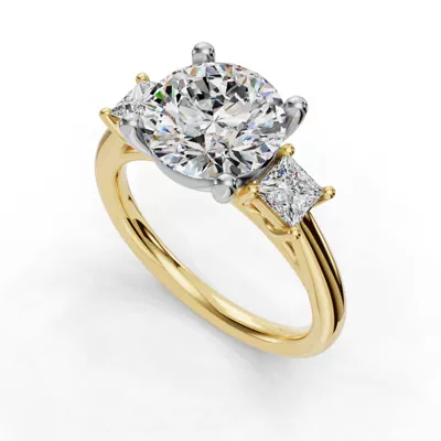 Valette Princess Three-Stone Engagement Ring