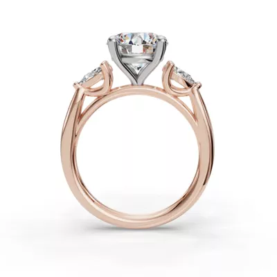 Valette Pear Three-Stone Engagement Ring