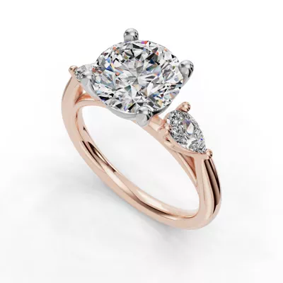 Valette Pear Three-Stone Engagement Ring