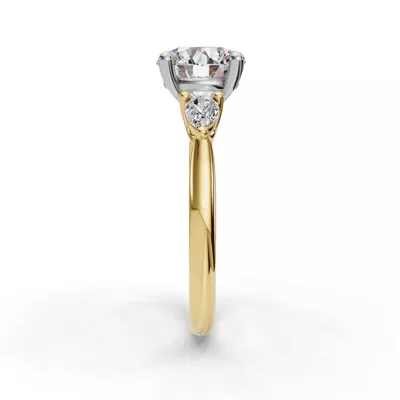 Valette Pear Three-Stone Engagement Ring