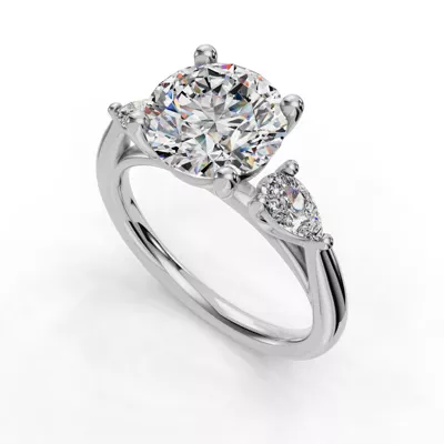 Valette Pear Three-Stone Engagement Ring
