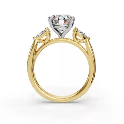 Valette Pear Three-Stone Engagement Ring