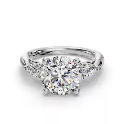 Valette Pear Three-Stone Engagement Ring