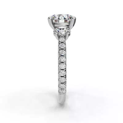 Valette Oval Three-Stone Pavé Engagement Ring