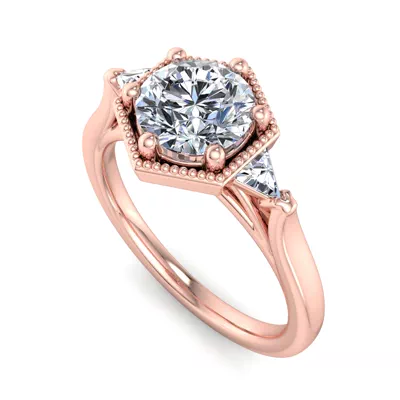 Quinn Three Stone Engagement Ring
