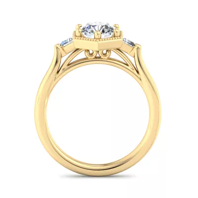 Quinn Three Stone Engagement Ring