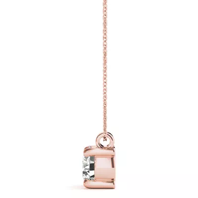 Saffrona Rolled Bail Solitaire Diamond Necklace