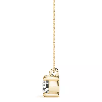 Saffrona Rolled Bail Solitaire Diamond Necklace