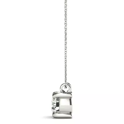 Saffrona Rolled Bail Solitaire Diamond Necklace