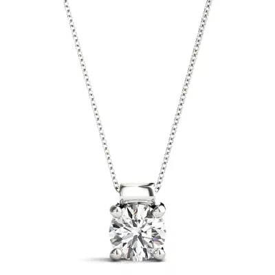 Saffrona Rolled Bail Solitaire Diamond Necklace