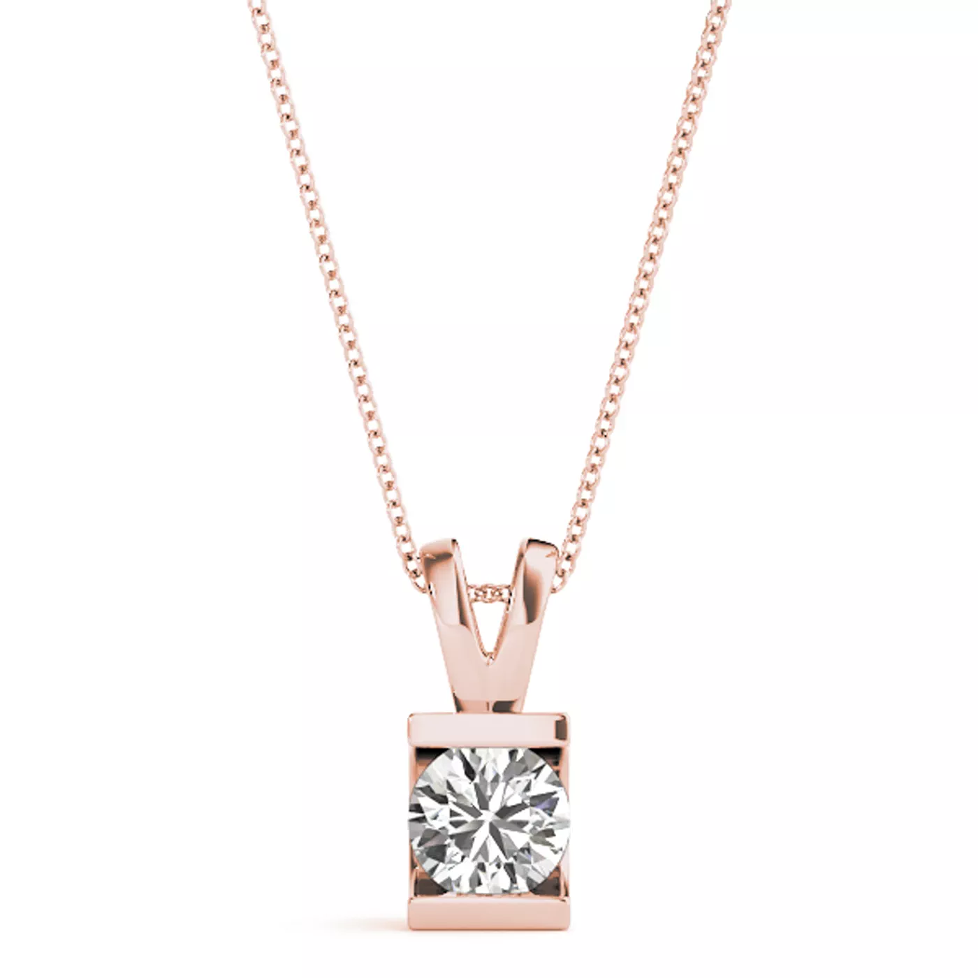 Mariposa Bar Set Solitaire Diamond Necklace