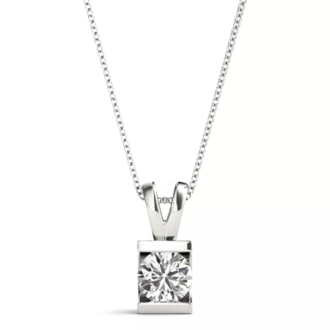 Mariposa Bar Set Solitaire Diamond Necklace
