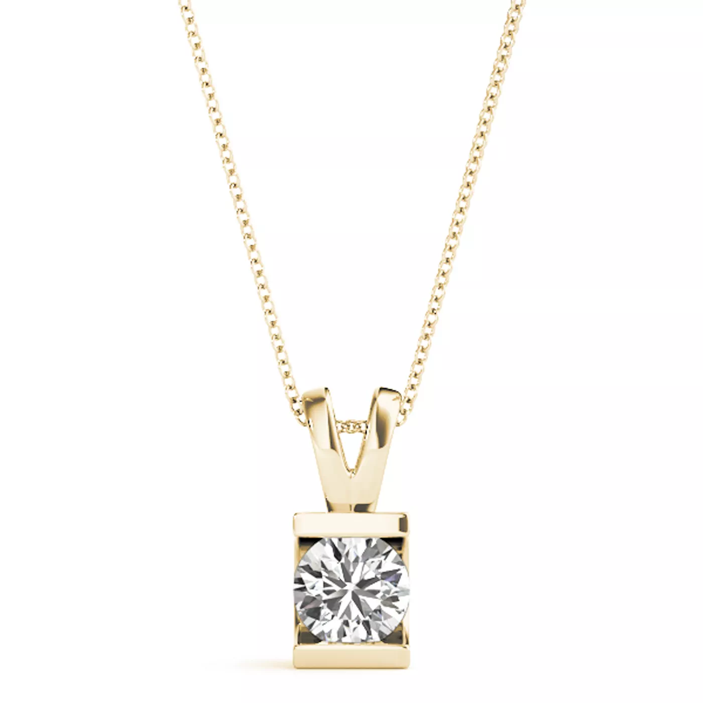 Mariposa Bar Set Solitaire Diamond Necklace