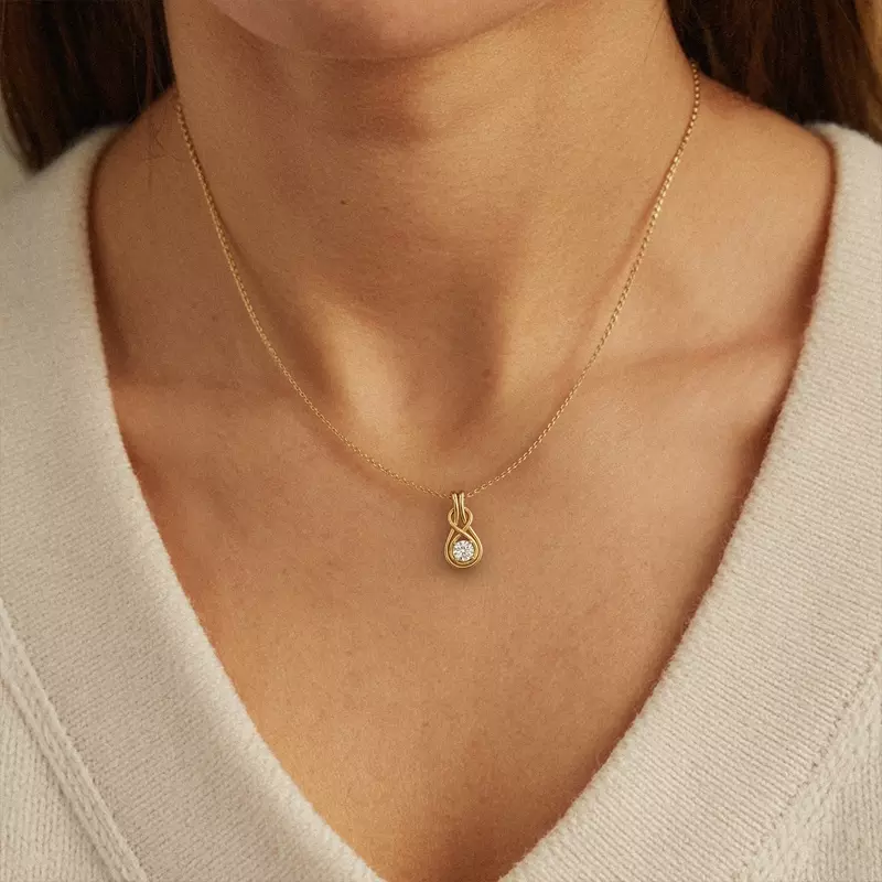 Pandora Solitaire Diamond Necklace 18K White Gold