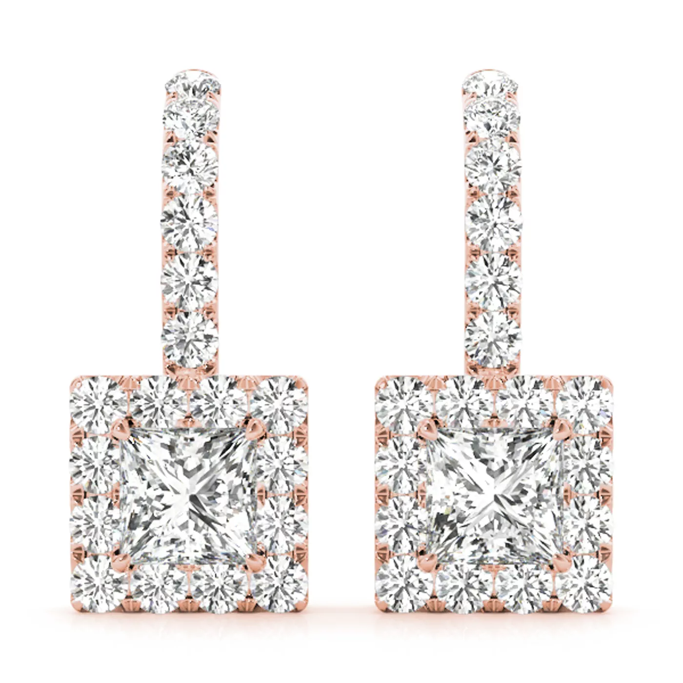 Brianna Drop Halo Earrings