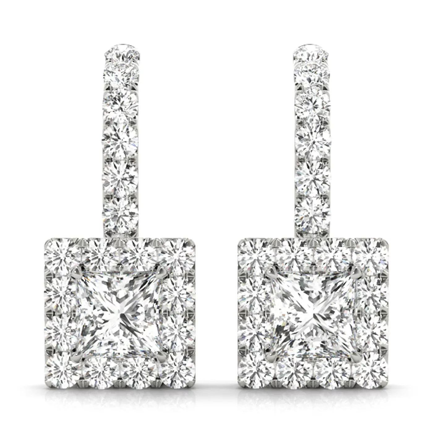 Brianna Drop Halo Earrings