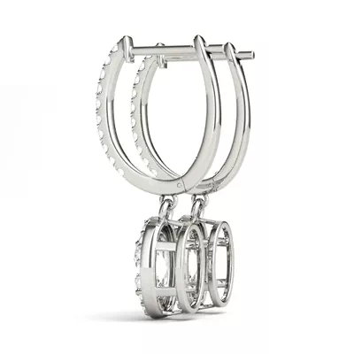 Gemma Drop Halo Earrings