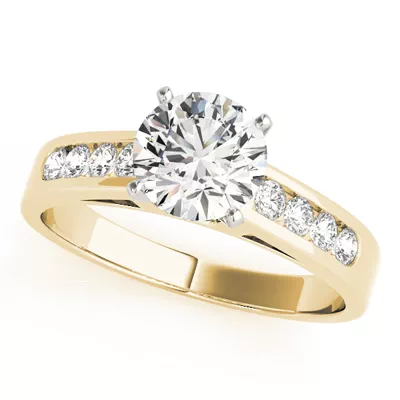 Mauve Channel Diamond Engagement Ring