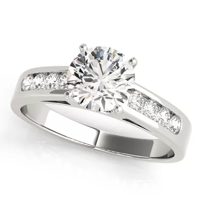 Mauve Channel Diamond Engagement Ring