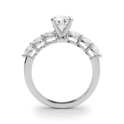 April Single Shared Prong Engagement Ring