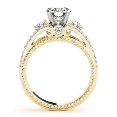Devi 2 Row Pavé Diamond Engagement Ring