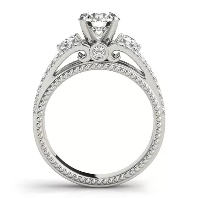 Devi 2 Row Pavé Diamond Engagement Ring