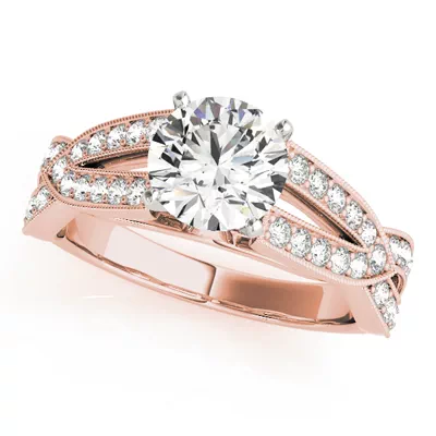 Allie Vintage Inspired 2 Row Diamond Engagement Ring