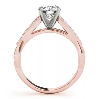 Allie Vintage Inspired 2 Row Diamond Engagement Ring