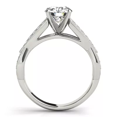 Allie Vintage Inspired 2 Row Diamond Engagement Ring