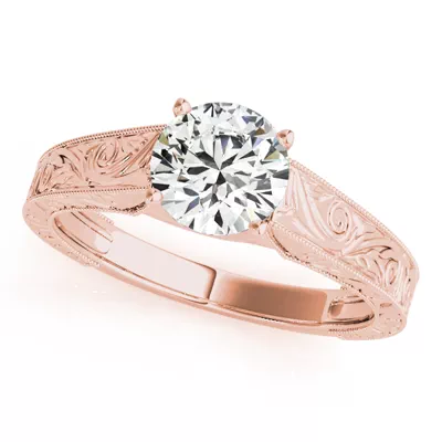 Adelaide Engraved Solitaire Engagement Ring