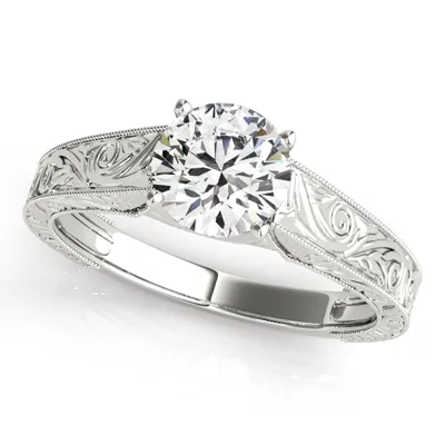 Adelaide Engraved Solitaire Engagement Ring