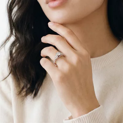 Carmel Vintage Inspired Lab Engagement Ring